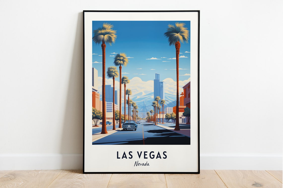 Las Vegas Travel Print Wall Art Las Vegas Nevada City Print Las Vegas Travel Gift Las Vegas City Poster Travel Gift