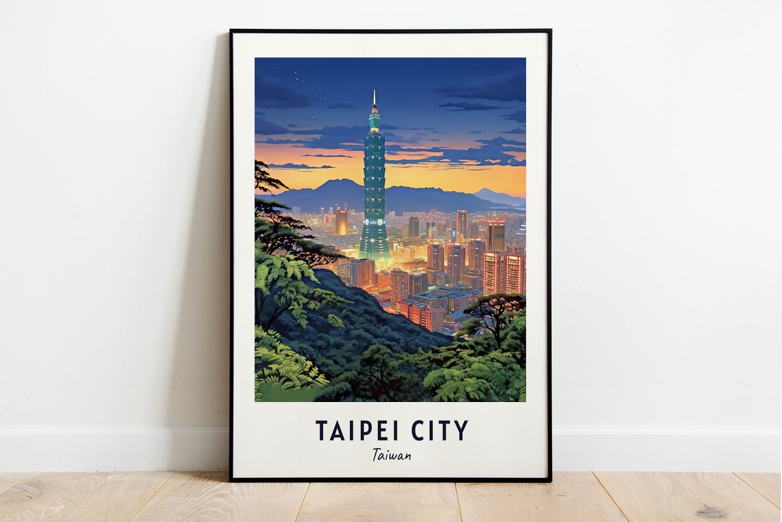 Taipei City City Print Taipei City Travel Poster Taiwan Travel Gift Taipei City Taiwan Poster Taipei City Gift