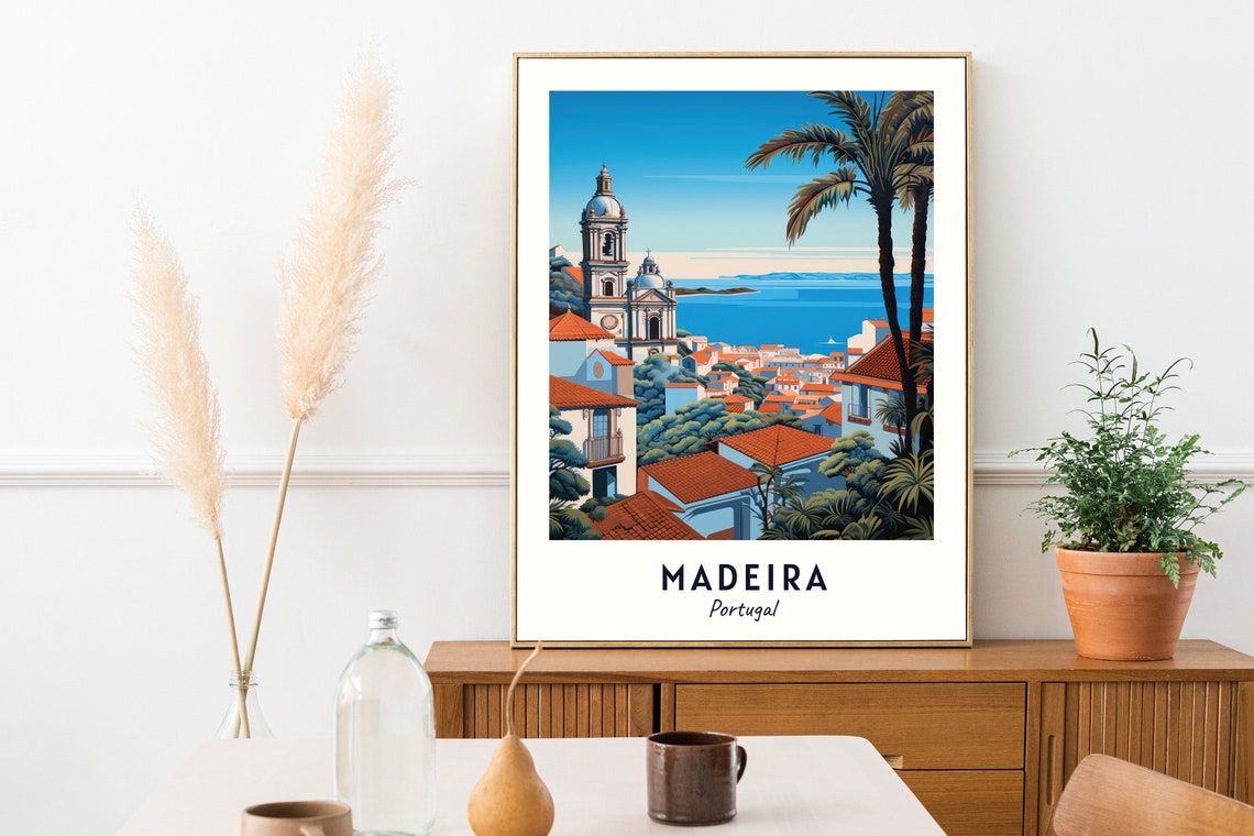 Madeira Portugal Travel Print Wall Art Madeira Portugal City Print Madeira Portugal Travel Gift Madeira Portugal Poster Travel Gift - Image 2