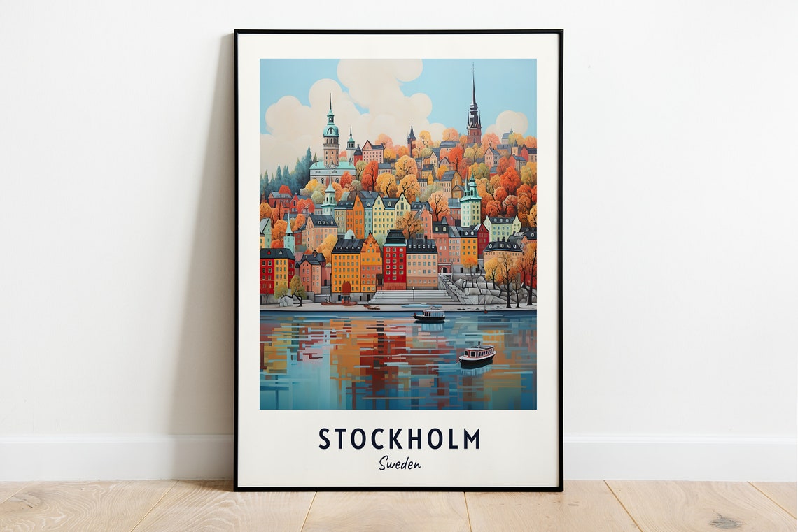 Stockholm City Print Stockholm Travel Poster Sweden Travel Gift Stockholm Sweden Poster Stockholm Gift