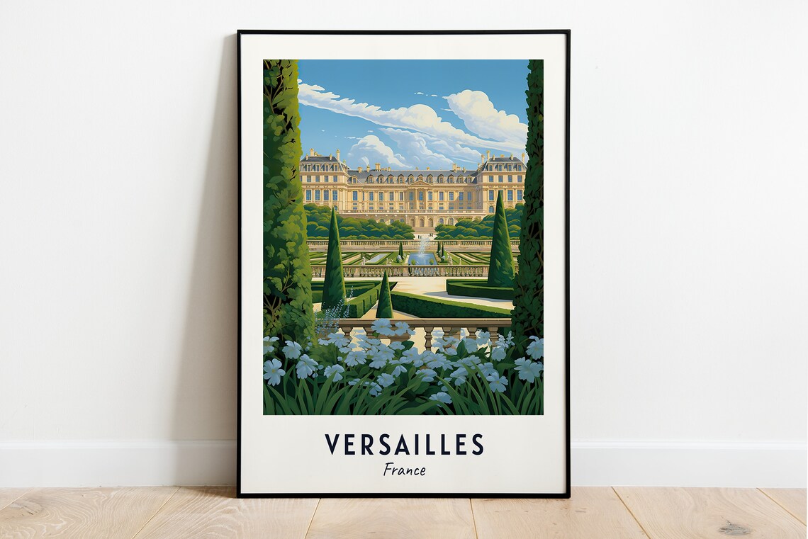 Versailles Vintage Travel Poster, France City Print