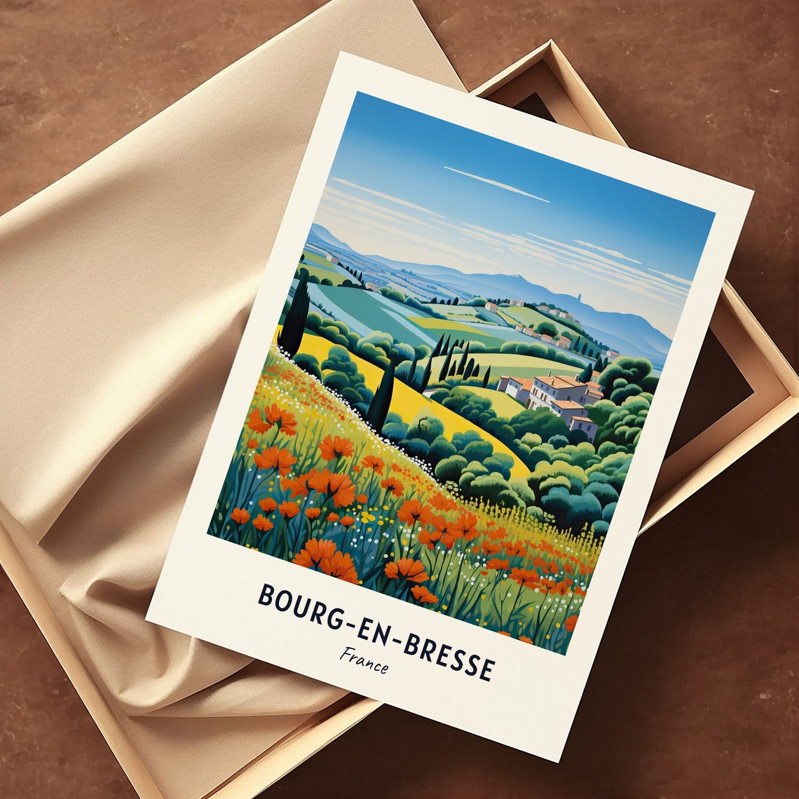 Bourg En Bresse Travel Print Wall Art Bourg En Bresse France City Print Bourg En Bresse Travel Gift Bourg En Bresse City Poster - Image 3