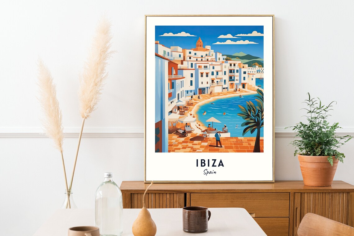 Dalt Vila Old Town Above an Ibiza Beach Cove in Spain Poster - Image 2