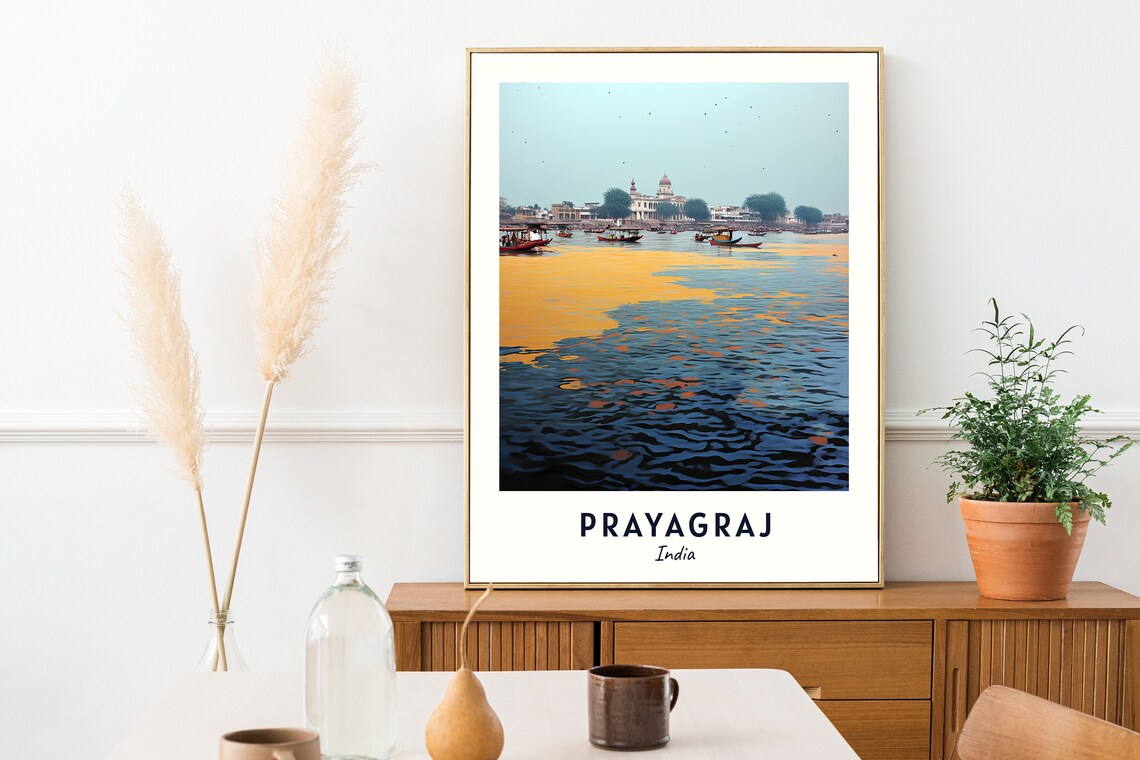Prayagraj Travel Print Wall Art Prayagraj India City Print Prayagraj Travel Gift Prayagraj City Poster Travel Gift - Image 2