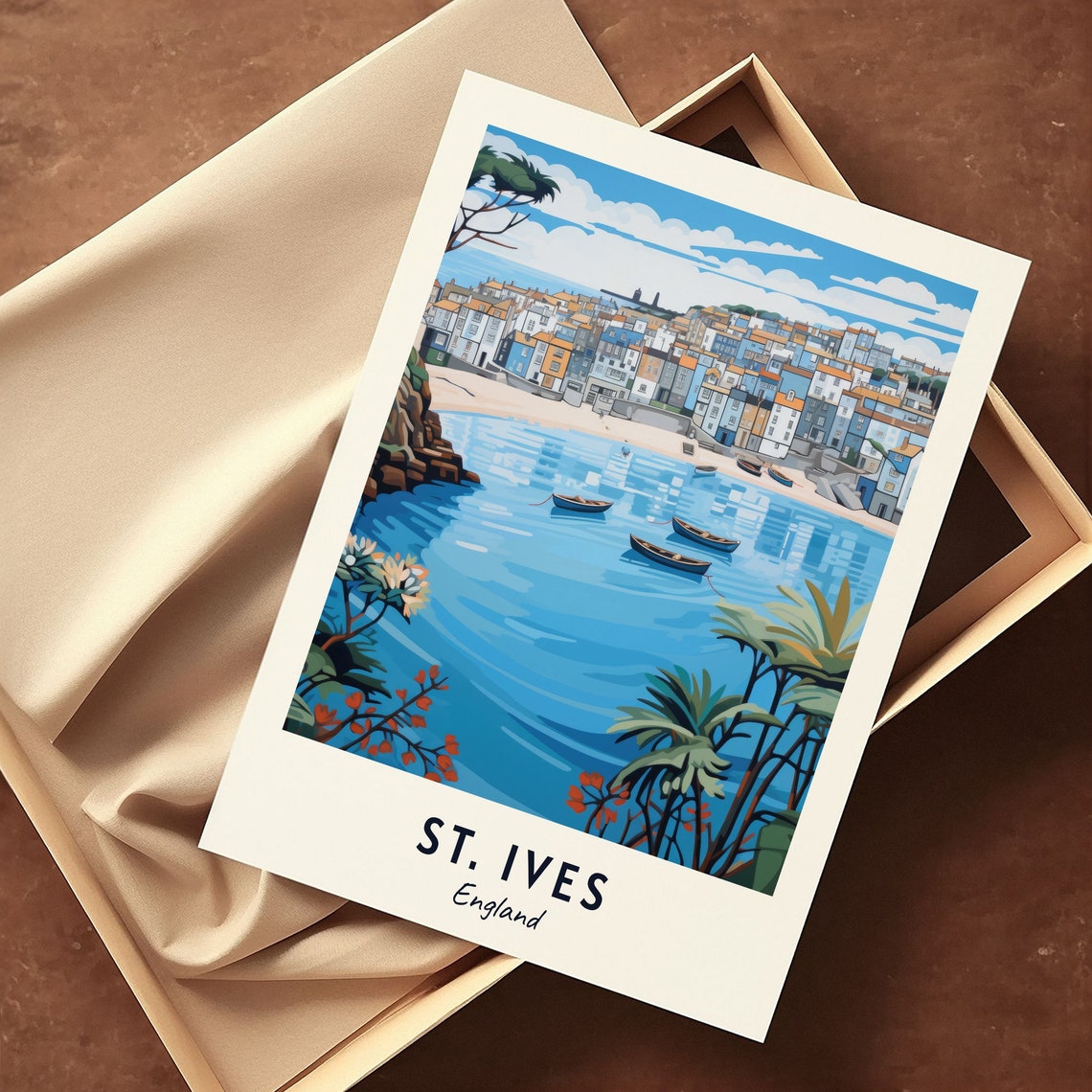 St. Ives England Seaside Harbor Town Boats Vintage Travel Poster - Image 3