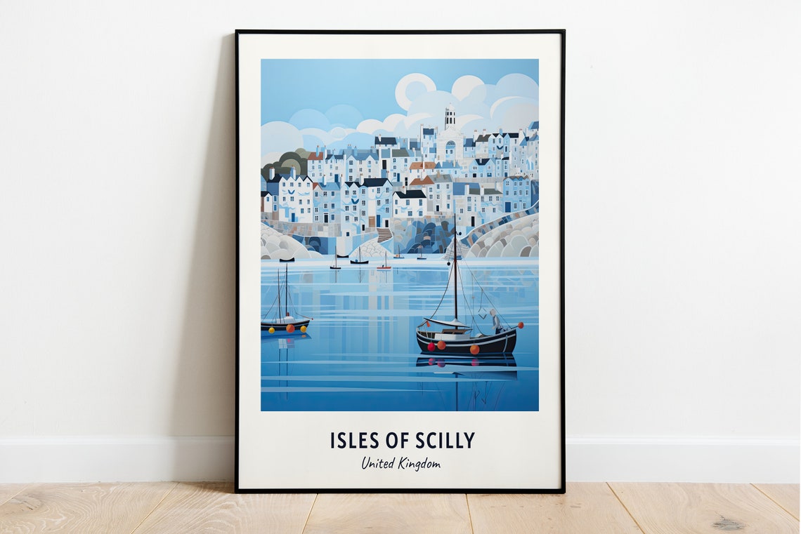 Isles Of Scilly United Kingdom Travel Print Wall Art Isles Of Scilly United Kingdom City Print Isles Of Scilly Isles Of Scilly