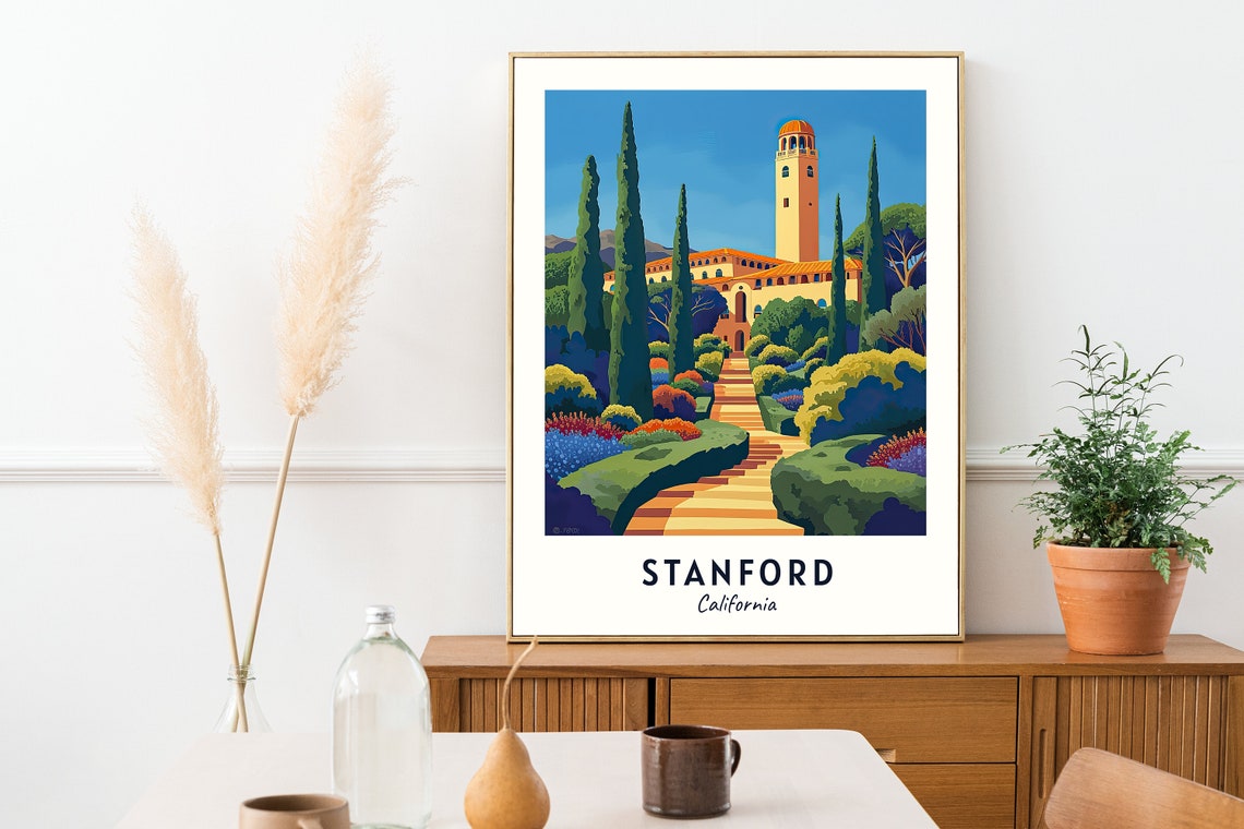Stanford City Print Stanford Travel Poster California Travel Gift Stanford California Poster Stanford Gift - Image 2
