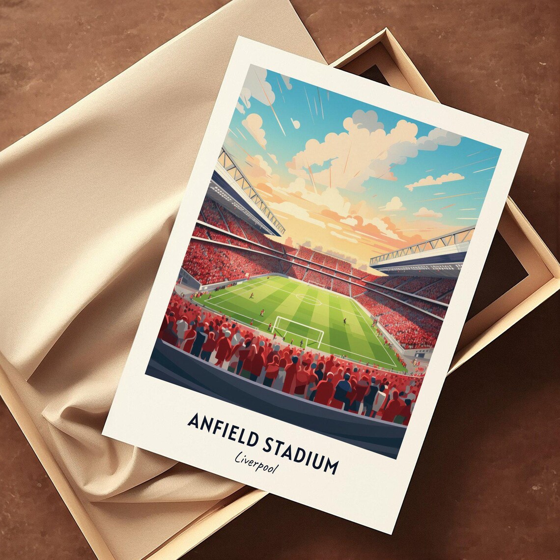 Anfield Stadium Travel Poster, Liverpool Dorm Decor - Image 3
