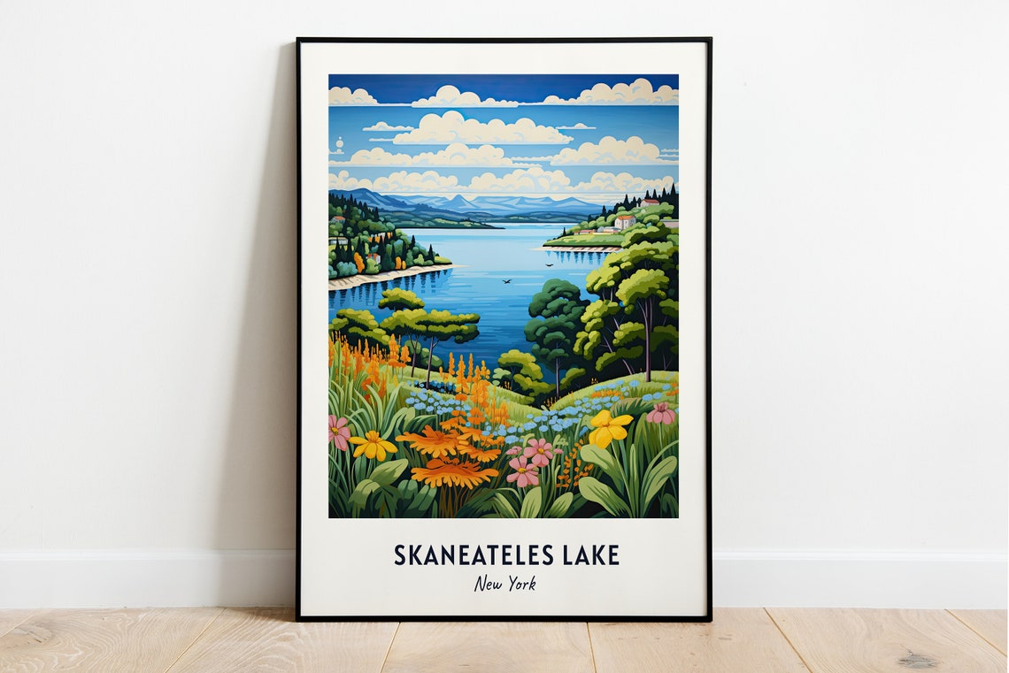 Skaneateles Lake Travel Print Wall Art Skaneateles Lake New York City Print Skaneateles Lake Travel Gift Skaneateles Lake City Poster