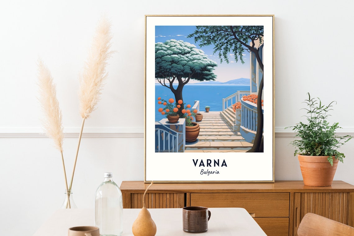 Varna Bulgaria Seaside Terrace Steps Down To The Black Sea Poster - Image 2