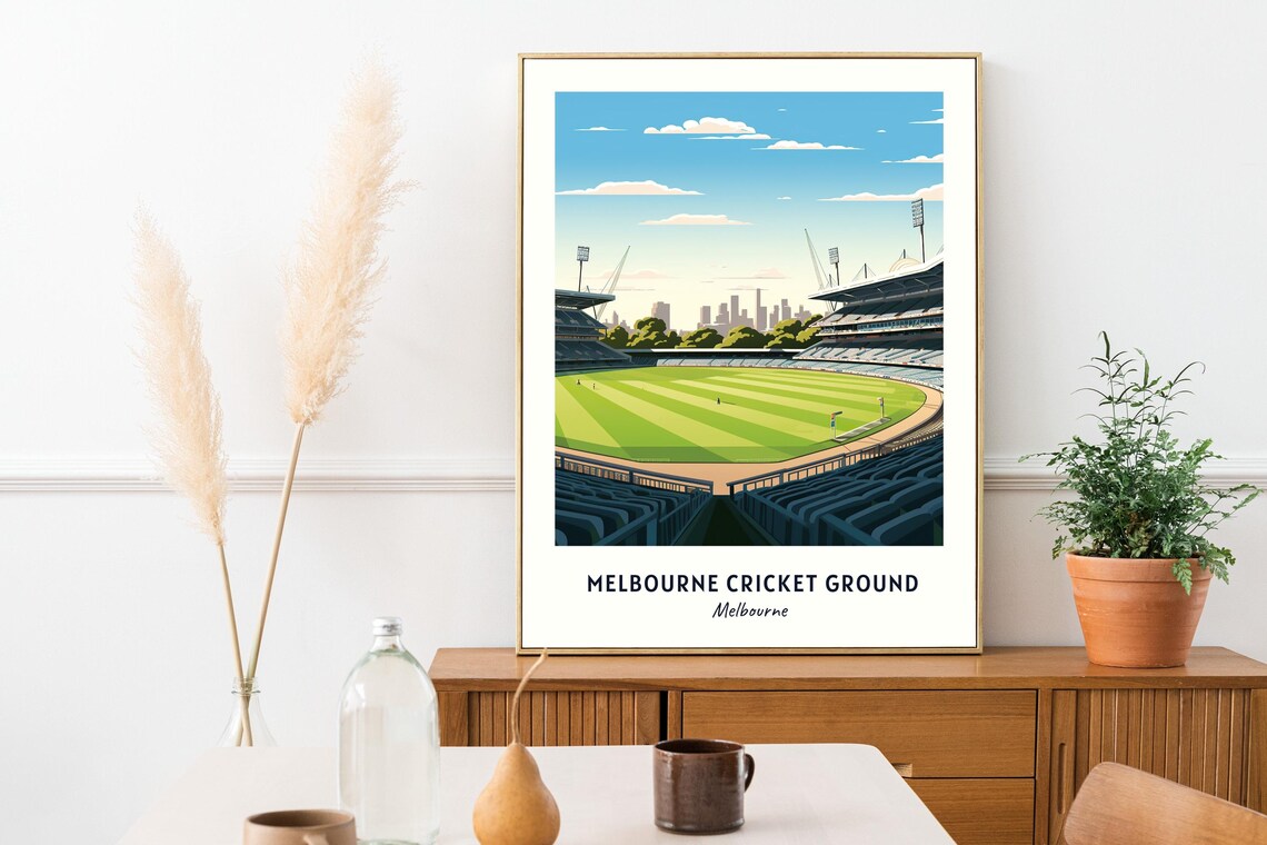 Melbourne Cricket Ground Stadium Art Print, Dorm Decor - Image 2