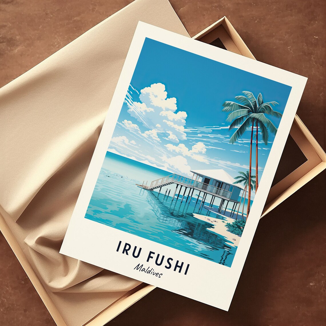 Iru Fushi Maldives Overwater Villa Turquoise Lagoon Travel Poster - Image 3