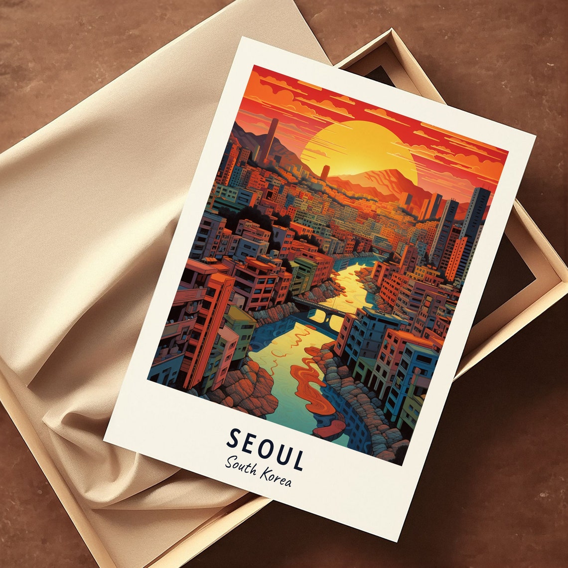 Seoul Travel Print Wall Art Seoul South Korea City Print Seoul Travel Gift Seoul City Poster Travel Gift Wall Art - Image 3