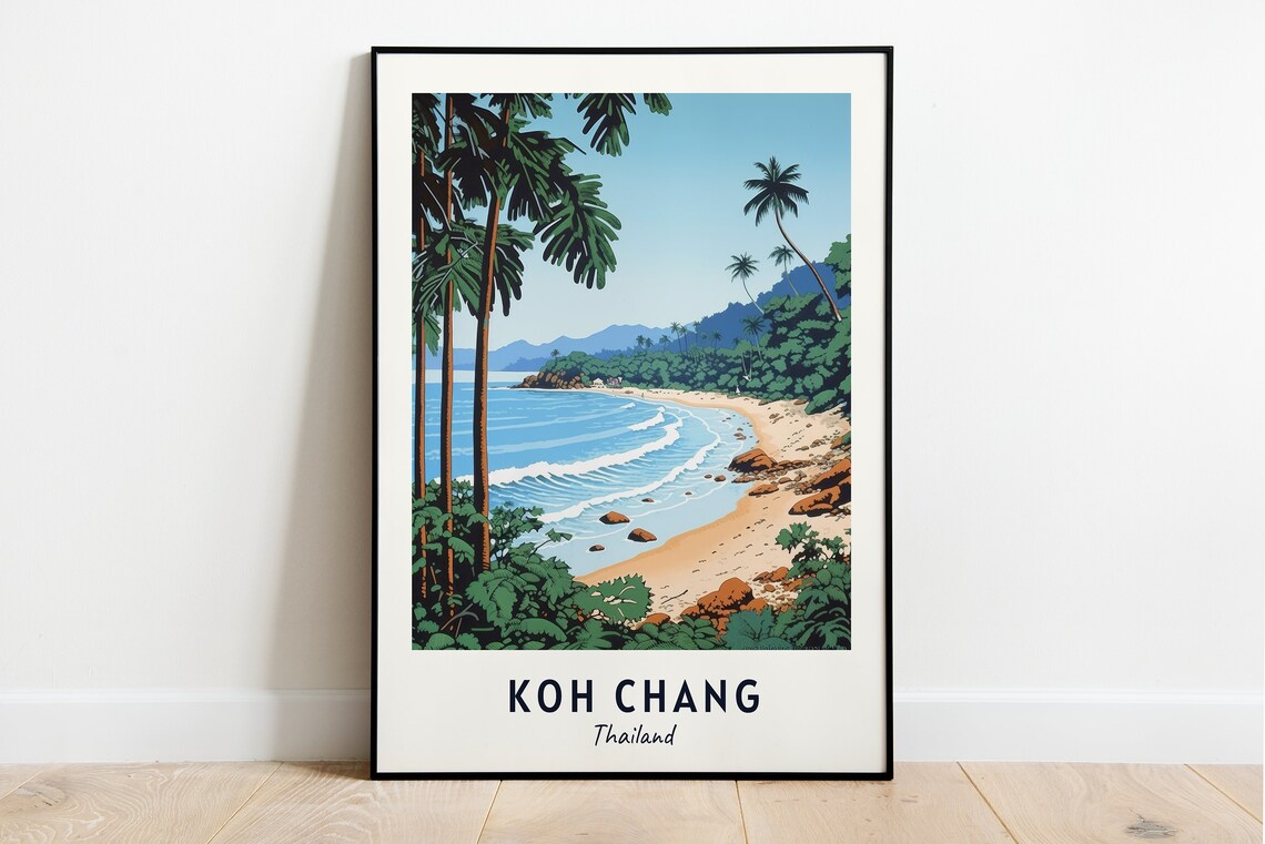 White Sand Beach Koh Chang Thailand Travel Poster