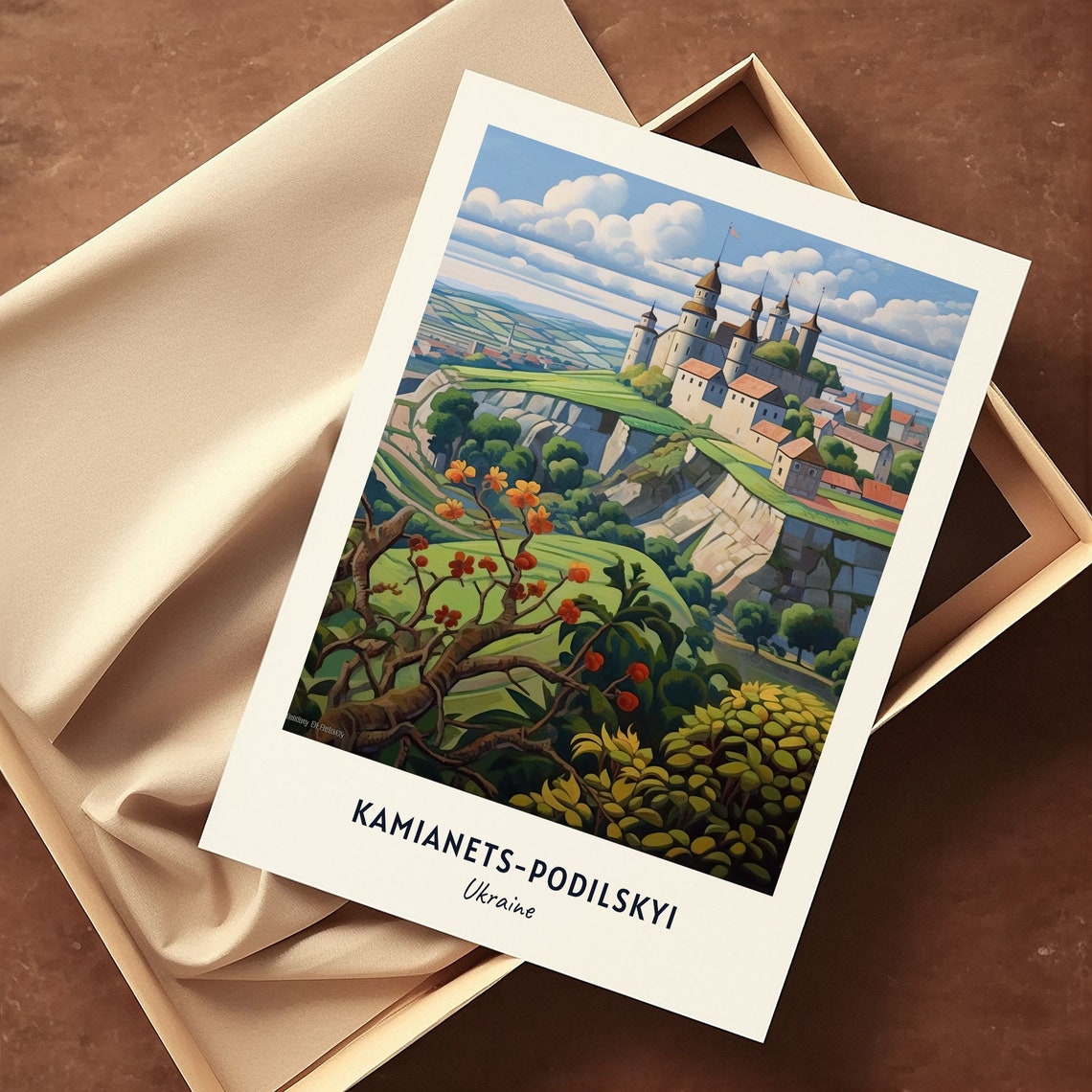 Kamianets-Podilskyi Castle on the Canyon Cliffs Ukraine Poster - Image 3