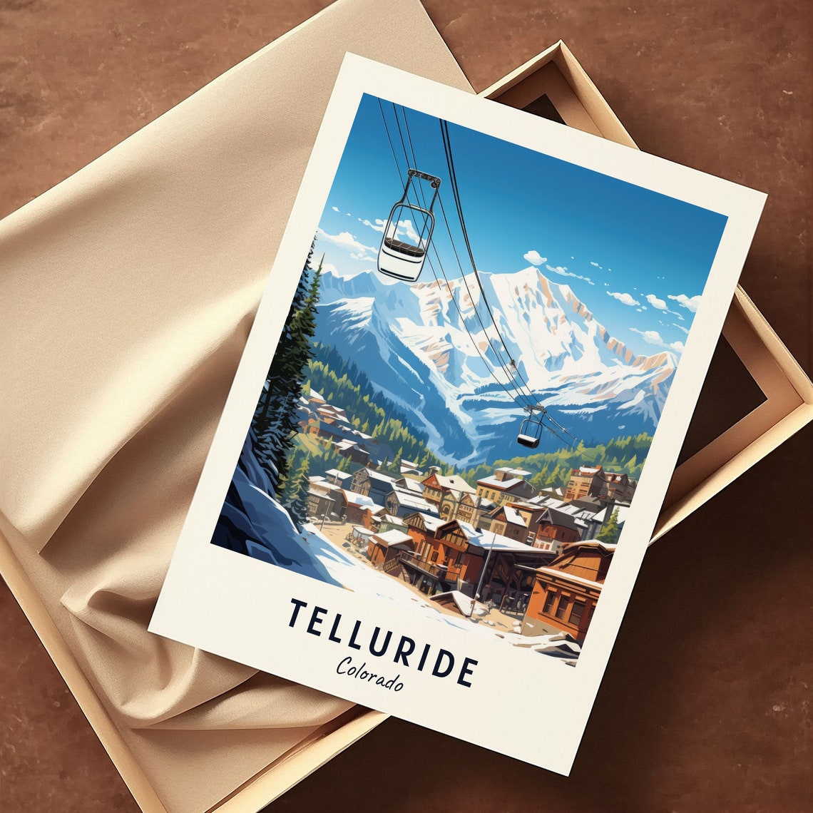 Telluride Colorado Gondola Ride Over the Old Mining Town Poster - Image 3