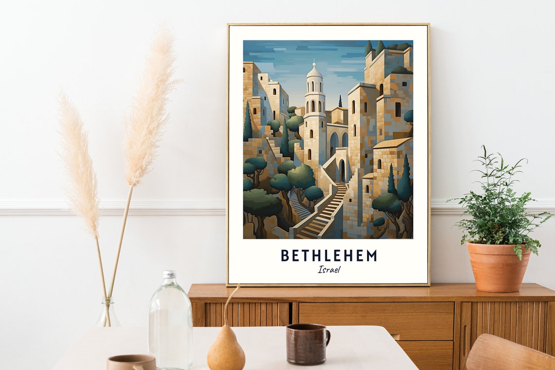 Church Of The Nativity Travel Print Wall Art Bethlehem Israel City Print Church Of The Nativity Travel Gift Wall Art - Image 2