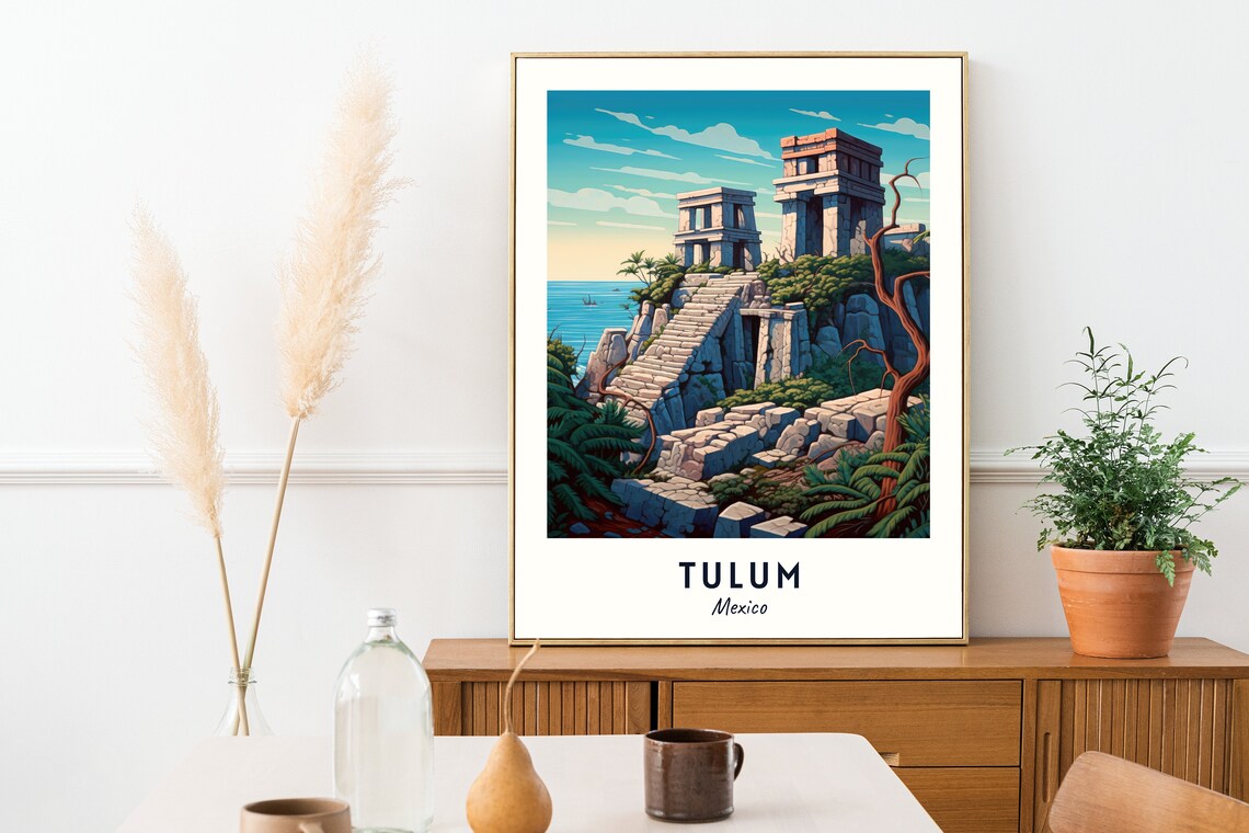 Tulum Ruins Travel Poster, Mexico City Print - Image 2