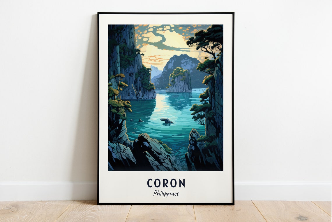 Kayangan Lake Travel Print Wall Art Coron Philippines City Print Kayangan Lake Travel Gift Kayangan Lake Poster