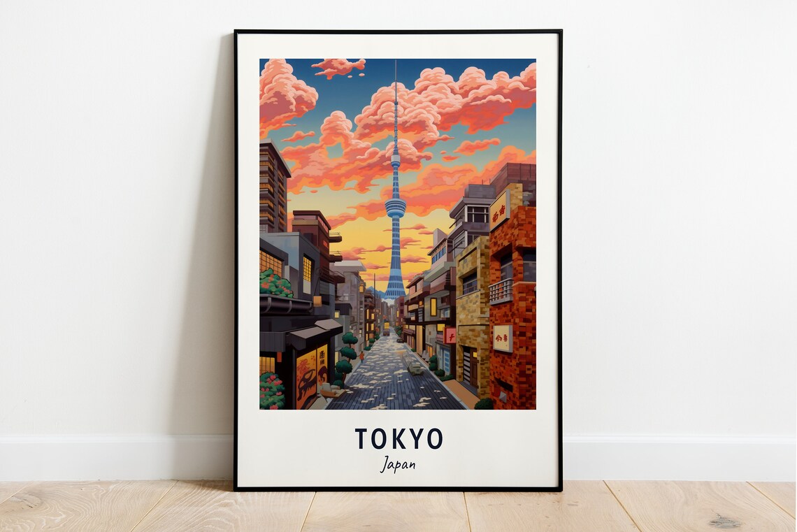 Tokyo Japan Travel Poster, City Travel Gift