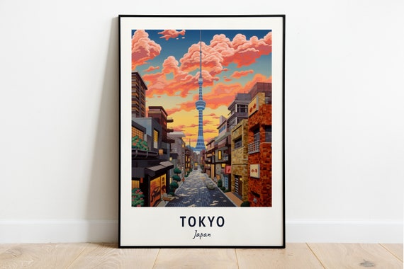 Tokyo Japan Travel Poster, City Travel Gift