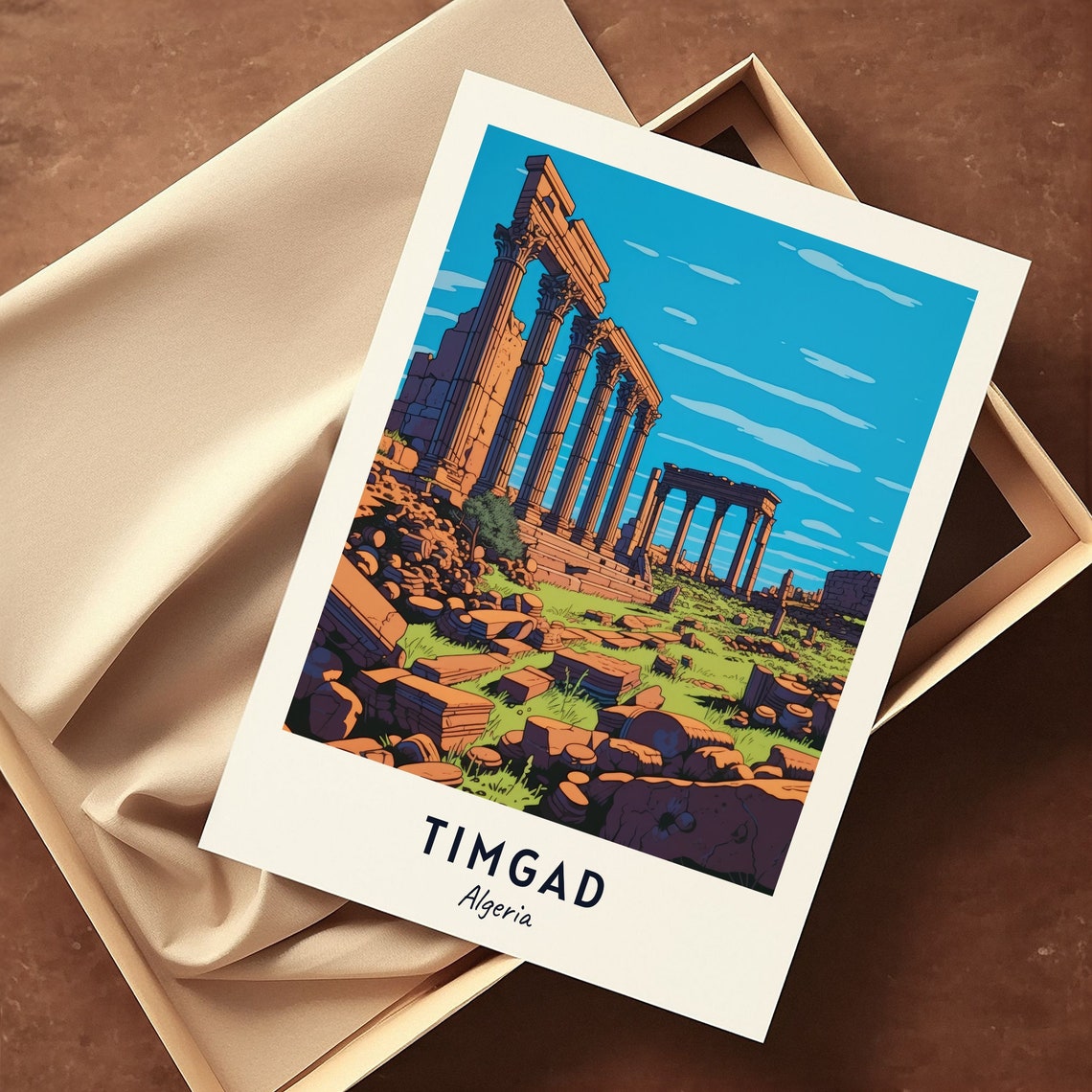 Timgad Roman Ruins Unesco World Heritage Site Travel Print Wall Art Timgad Algeria City Print Travel Gift Wall Art - Image 3