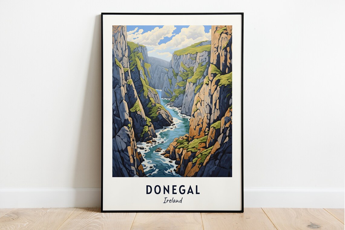 Slieve League Sea Cliffs Wild Atlantic Donegal Ireland Travel Poster