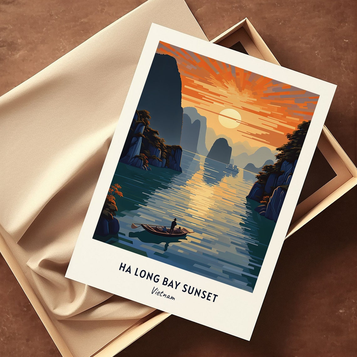 Ha Long Bay Sunset Vietnam Travel Print Wall Art Ha Long Bay Sunset Vietnam City Print Ha Long Bay Sunset Vietnam Travel Gift - Image 3