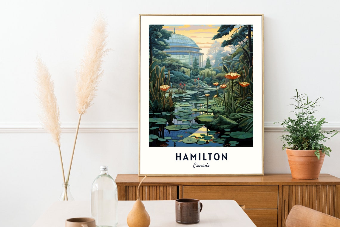 Hamilton Canada Lily Pond Botanical Garden Dome Travel Poster - Image 2