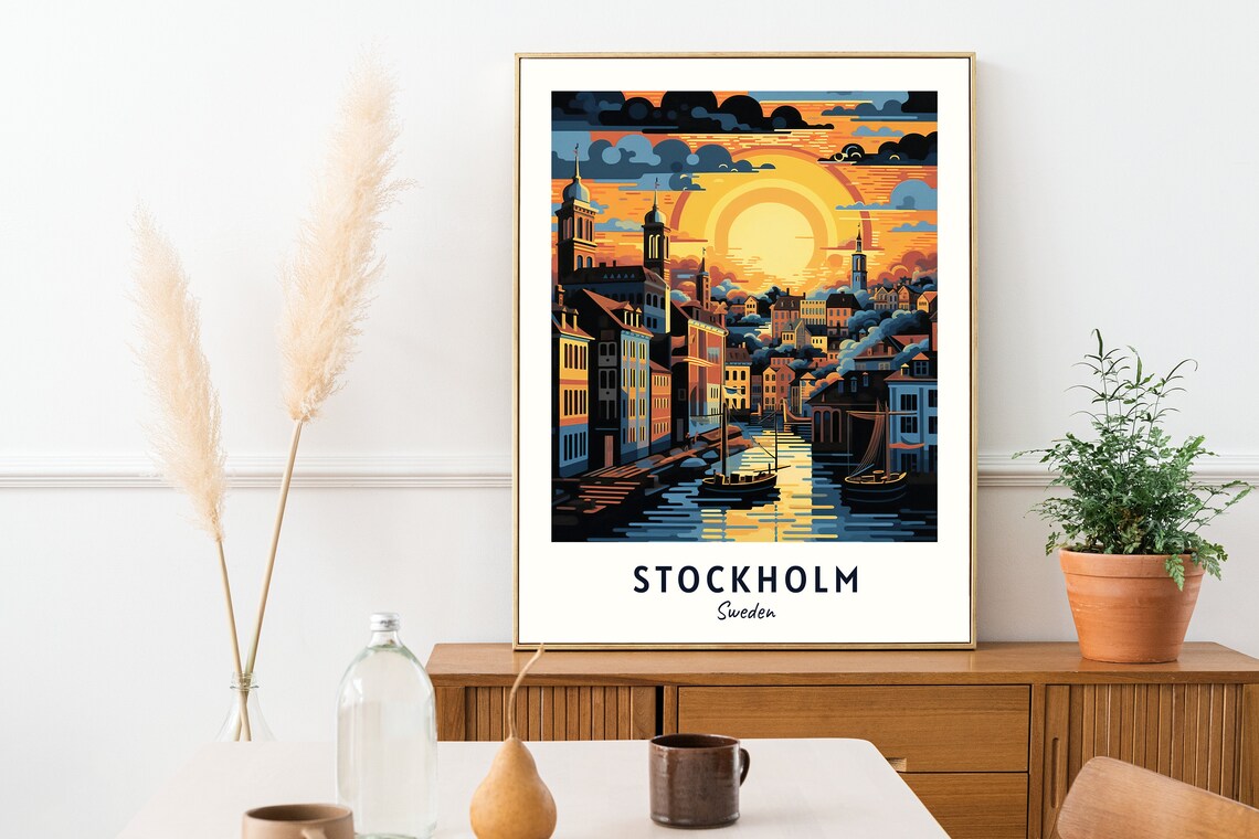 Stockholm Sweden Travel Poster, City Gift Print - Image 2