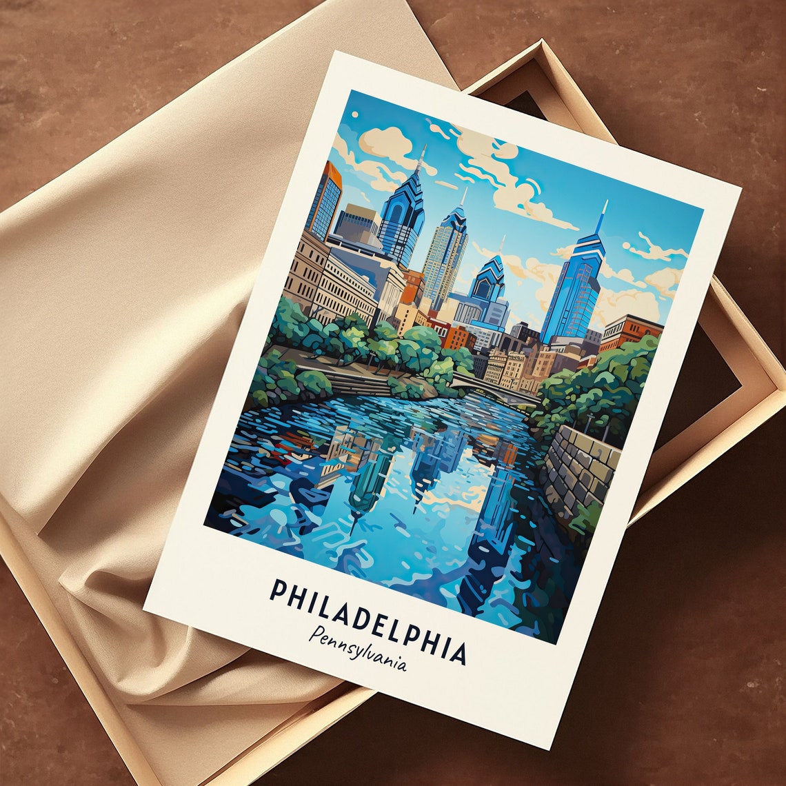Philadelphia City Print Philadelphia Travel Poster Pennsylvania Travel Gift Philadelphia Pennsylvania Poster - Image 3