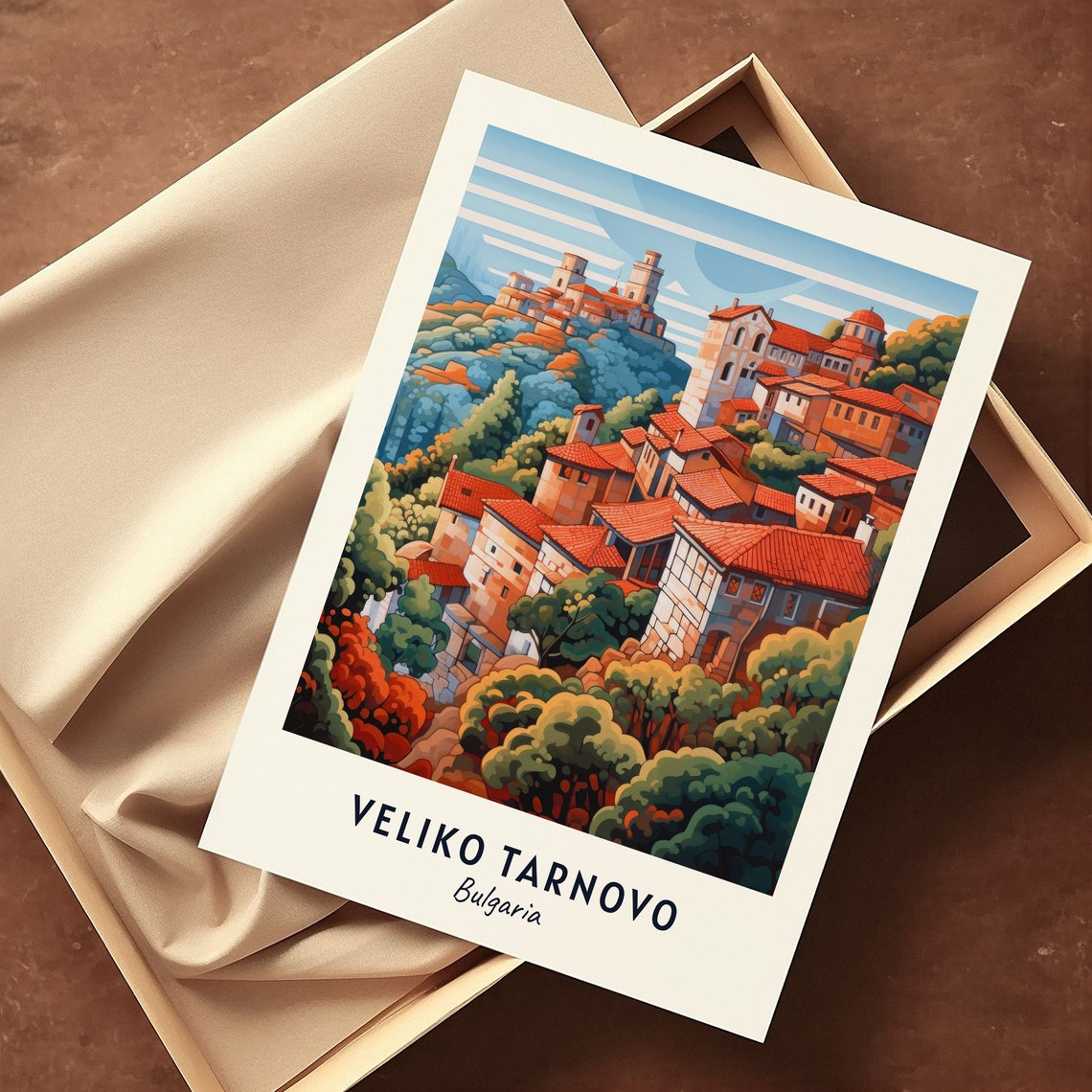 Tsarevets Fortress Travel Print Wall Art Veliko Tarnovo Bulgaria City Print Tsarevets Fortress Travel Gift Tsarevets Fortress Poster - Image 3