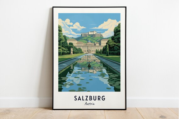 Mirabell Palace Gardens Reflecting Pool in Salzburg Austria Poster