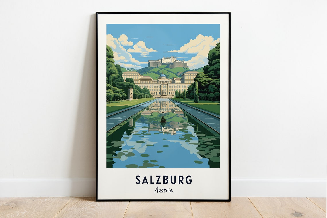 Mirabell Palace And Gardens Travel Print Wall Art Salzburg Austria City Print Mirabell Palace And Gardens Travel Gift