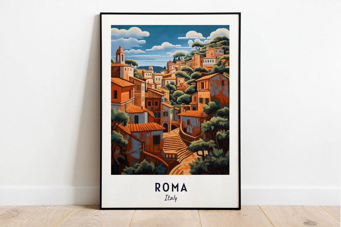 Roma Travel Print Wall Art Roma Italy City Print Roma Travel Gift Roma City Poster Travel Gift Roma Home Decor