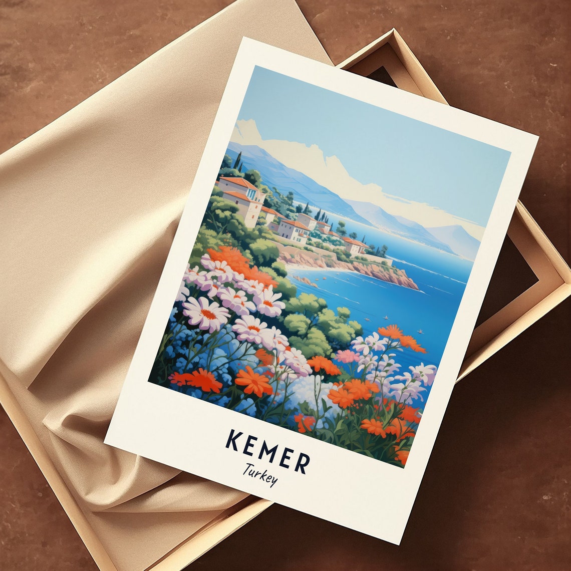 Kemer Travel Print Wall Art Kemer Turkey City Print Kemer Travel Gift Kemer City Poster Travel Gift Wedding Gift - Image 3