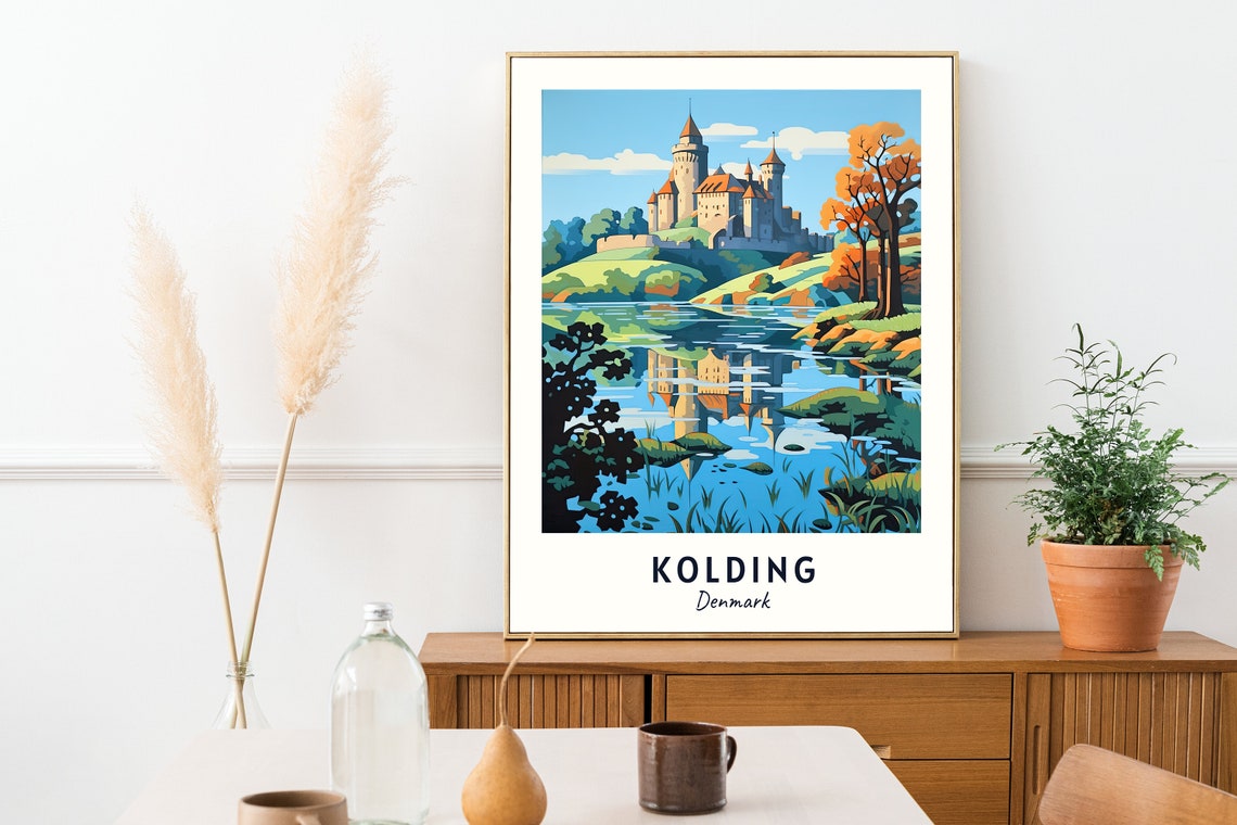 Koldinghus Castle Reflected in the Lake Kolding Denmark Poster - Image 2
