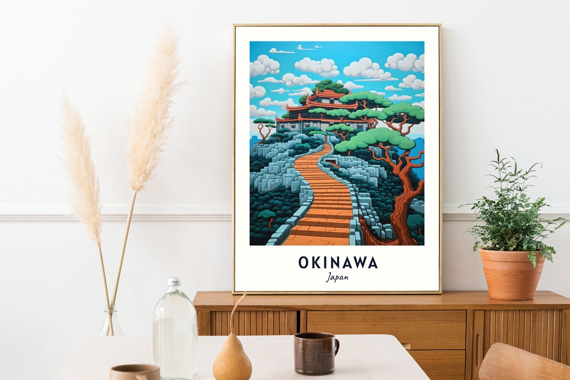 Shuri Castle Travel Print Wall Art Okinawa Japan City Print Shuri Castle Travel Gift Shuri Castle Poster Travel Gift - Image 2