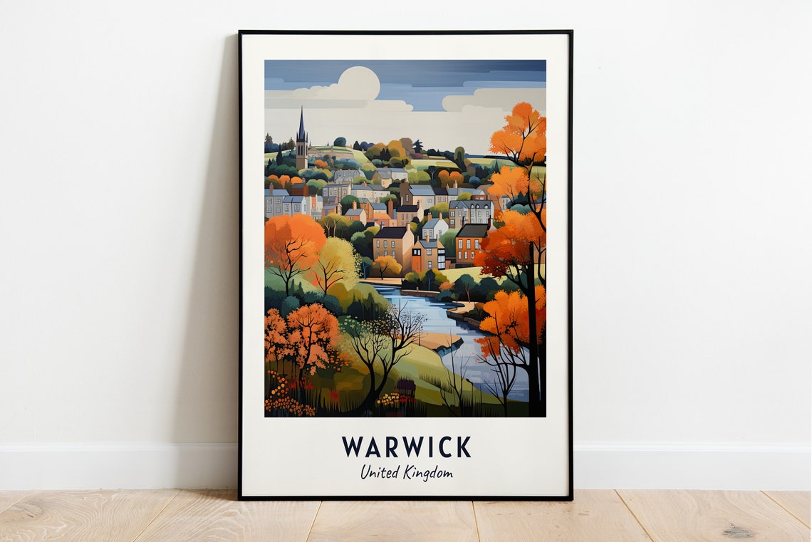 Warwick United Kingdom Travel Print Wall Art Warwick United Kingdom City Print Warwick United Kingdom Travel Gift Warwick Wall Art