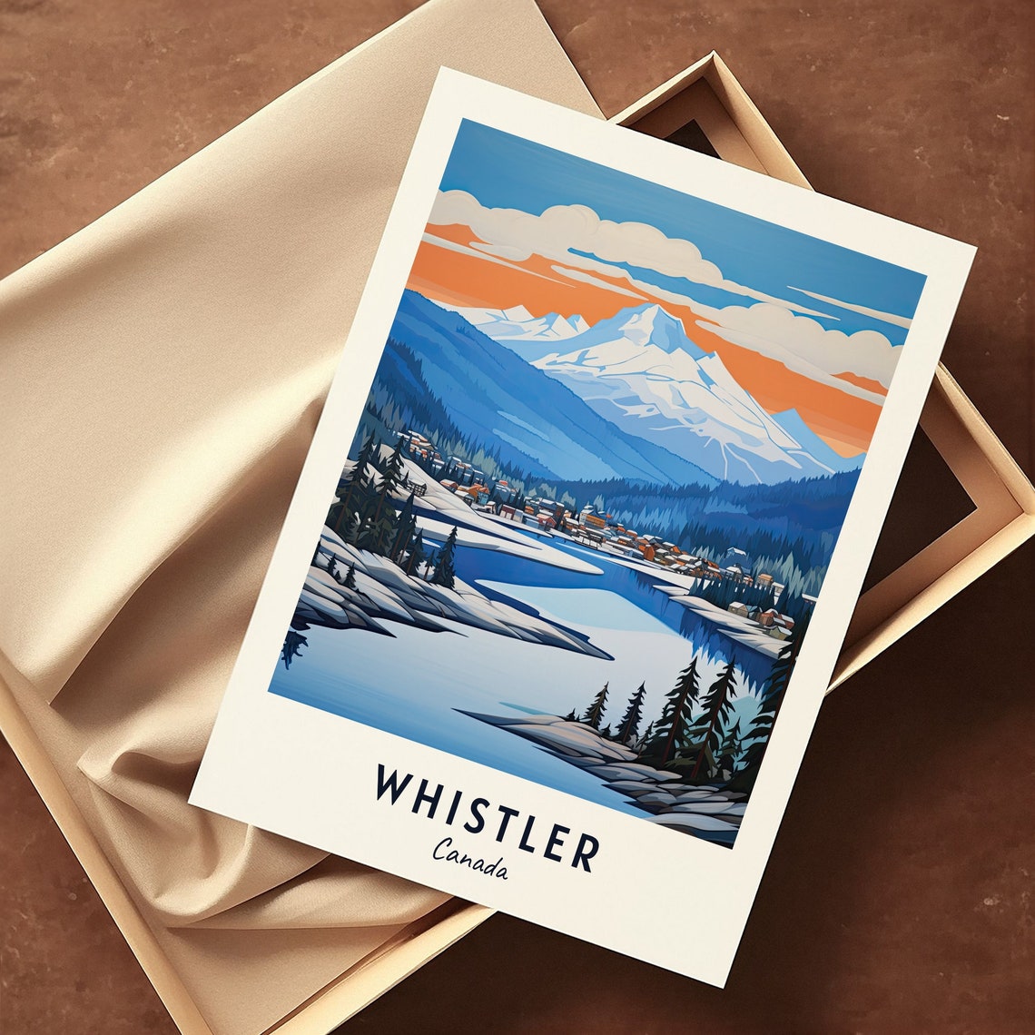 Whistler Canada Snowy Mountain Village Lake Winter Getaway Poster - Image 3