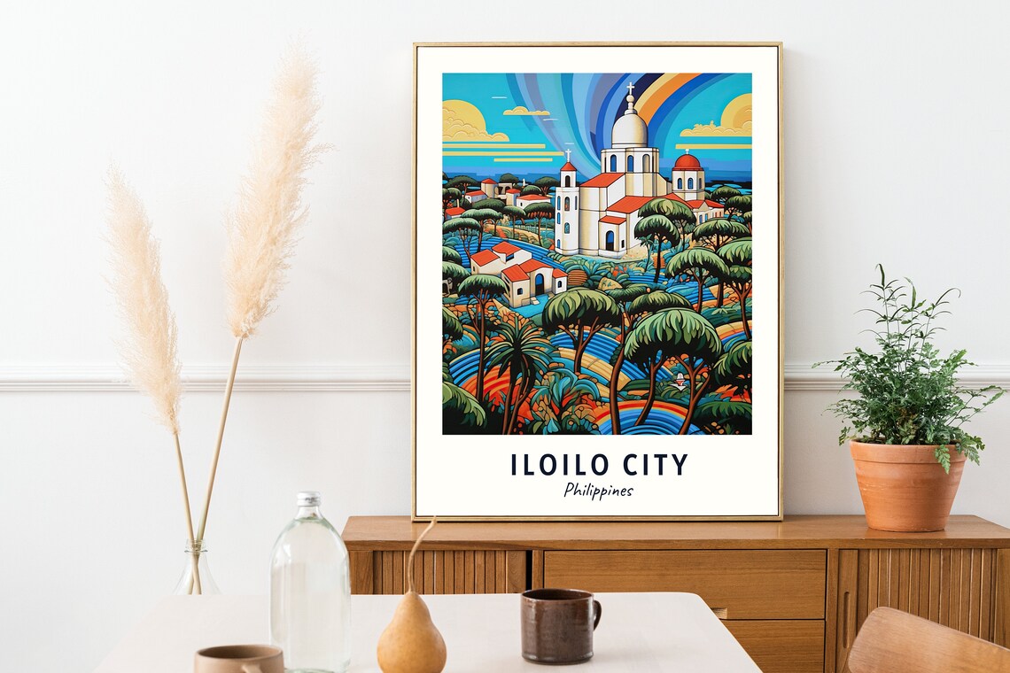 Domed Church among Tropical Palms of Iloilo City Philippines Poster - Image 2