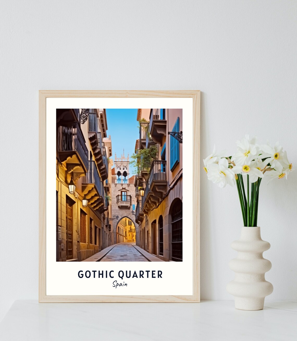 Barcelona Gothic Quarter Spain Old Street Arch Travel Poster - Image 2