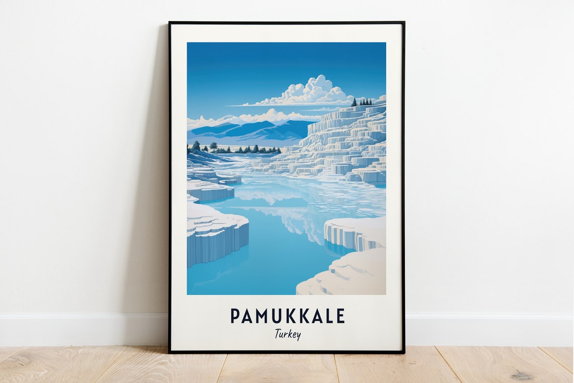 Pamukkale Travel Print Wall Art Pamukkale Turkey City Print Pamukkale Travel Gift Pamukkale City Poster Travel Gift
