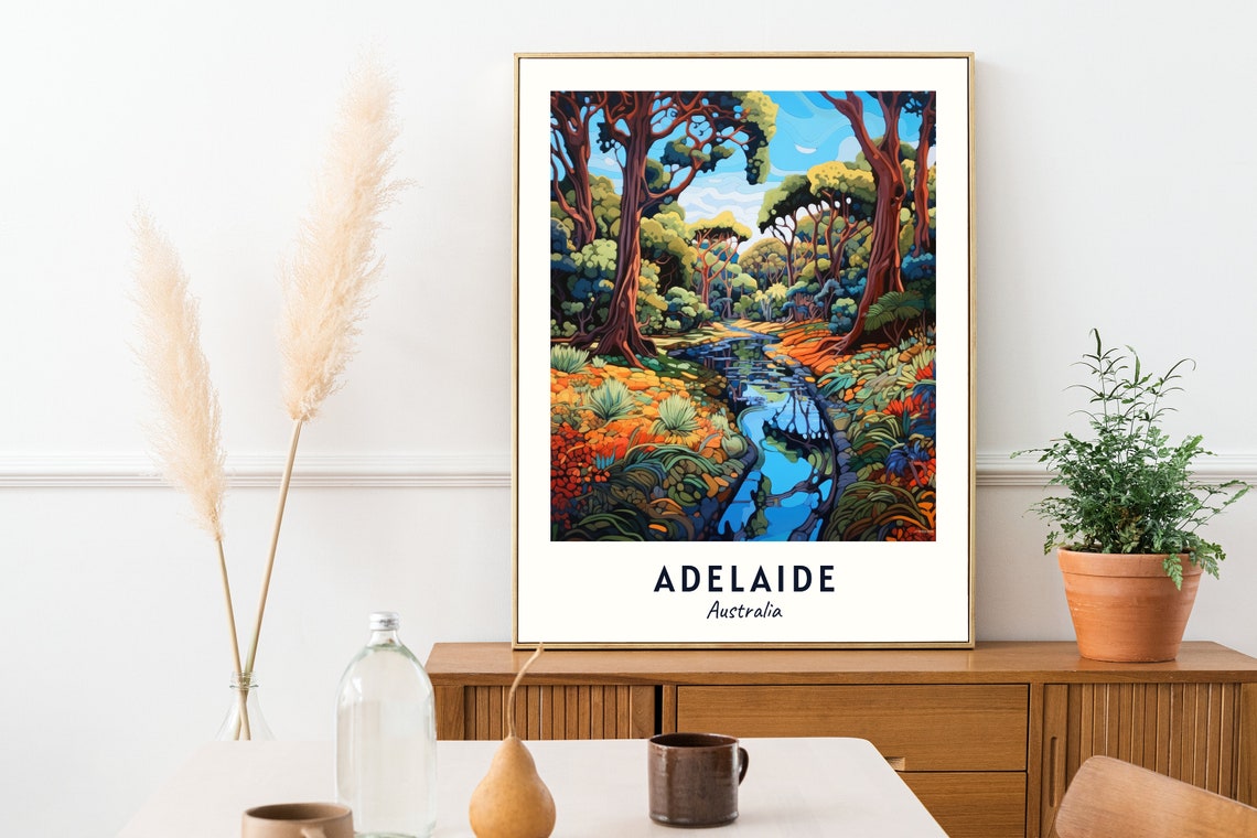 Eucalyptus Forest Stream Creek Scene Adelaide Australia Poster - Image 2