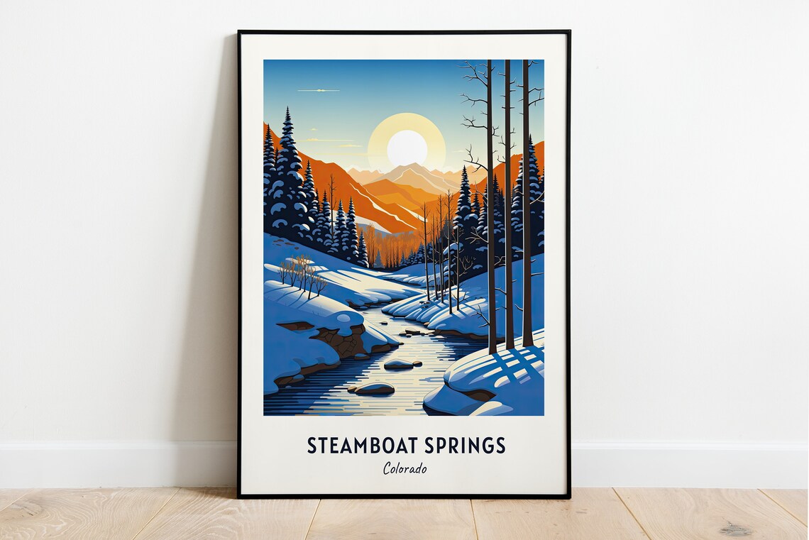 Steamboat Springs Colorado Travel Poster, City Print