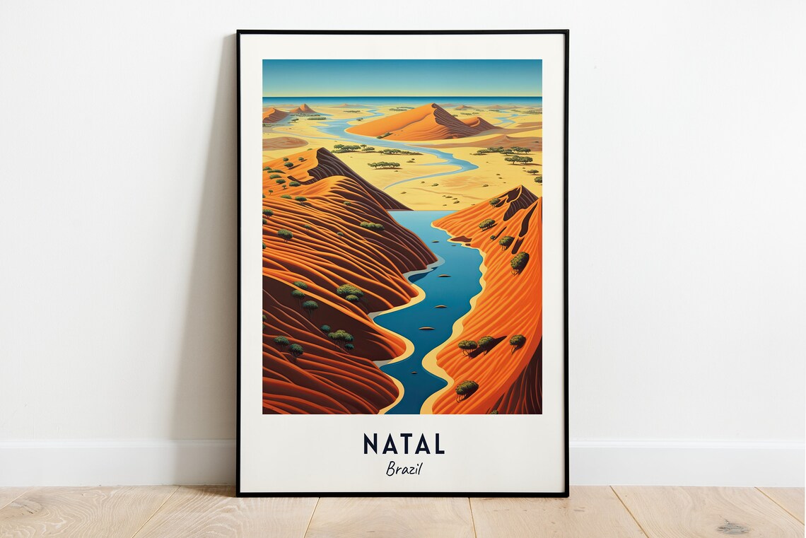 Genipabu Sand Dunes Travel Poster, Natal Brazil