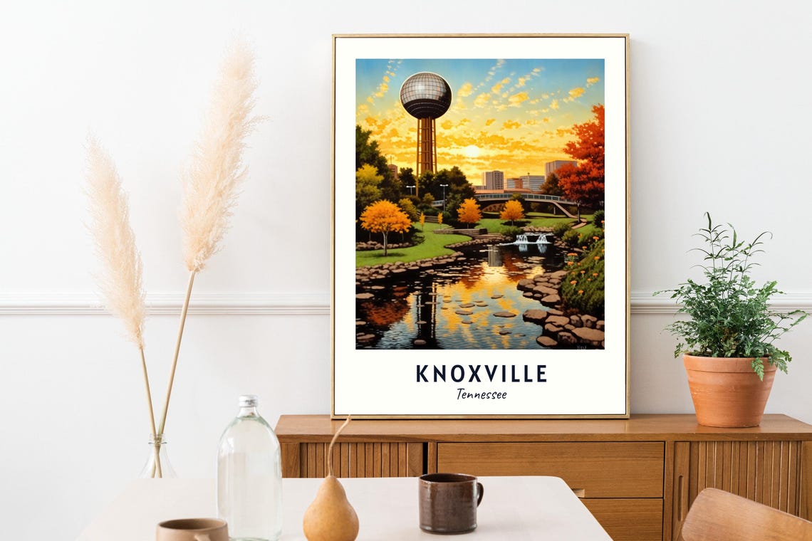 Knoxville Travel Print Wall Art Knoxville Tennessee City Print Knoxville Travel Gift Knoxville City Poster Wall Art - Image 2