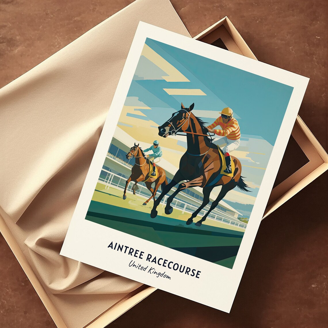 Aintree Racecourse Horse Racing Jockeys Action Sports Poster - Image 3