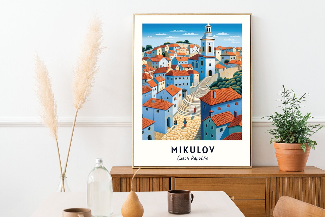 Mikulov Castle Town Hill of Red Roofs in the Czech Republic Poster - Image 2