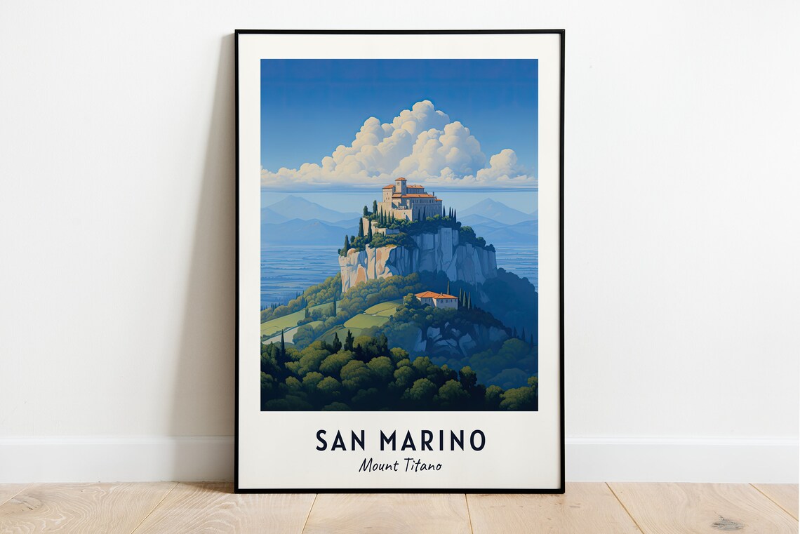 San Marino Mount Titano Travel Print Wall Art San Marino Mount Titano City Print San Marino Mount Titano Travel Gift San Marino